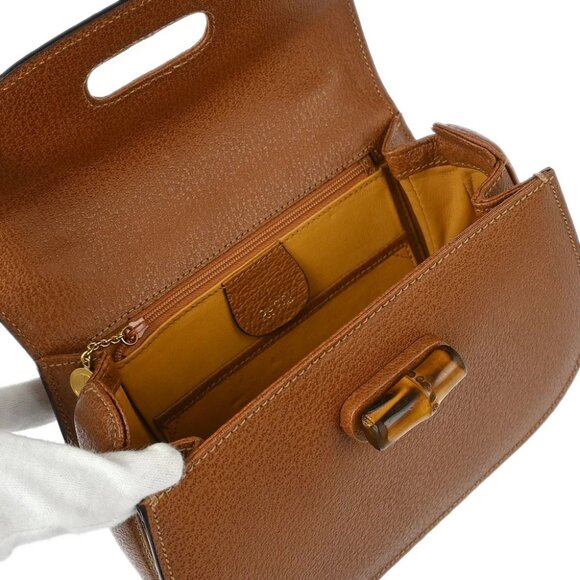 Gucci Brown Bamboo 2way Handbag - Picture 7 of 11